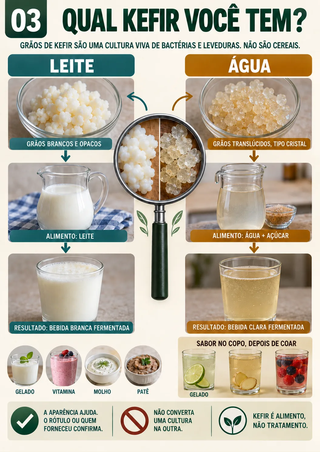 Prancha 03: identificação do kefir de leite e do kefir de água