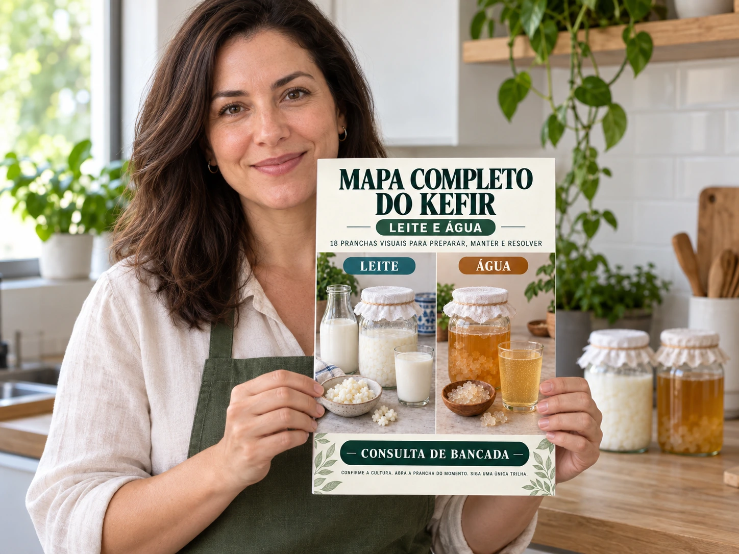 Pessoa apresentando a capa V5 do Mapa Completo do Kefir