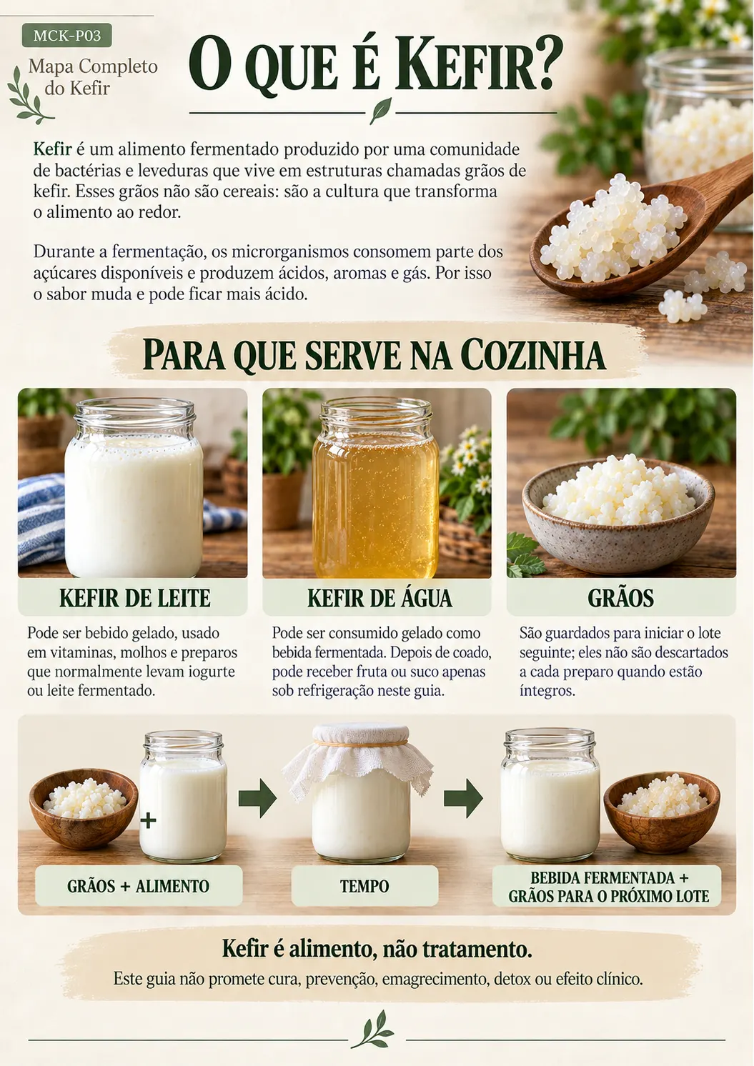Página sobre o que é kefir